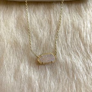 Elisa Gold Pendant Necklace In Iridescent Drusy
